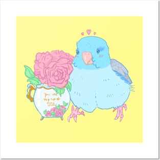 Blue Parrotlet Tea Party Posters and Art